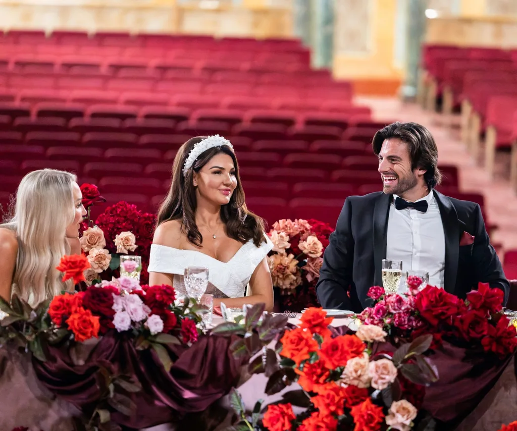 Tamara, Lauren and Eliot are seen sitting at the bridal table on Married At First Sight