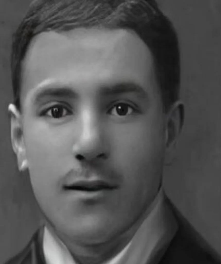 A black and white image from the 1800s of a man.