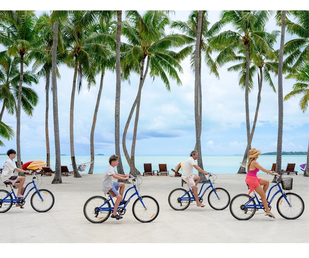 Cycling in the Cook Islands with their sons in 2025