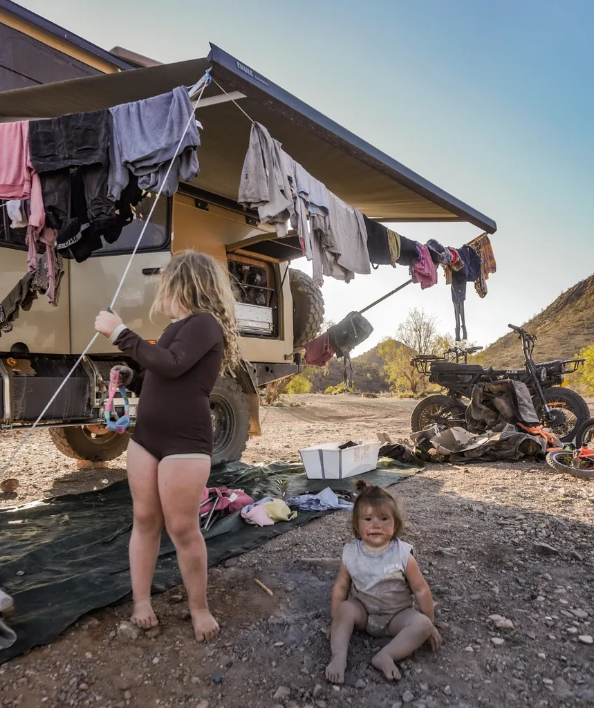 Zuri and Zena at the campsite