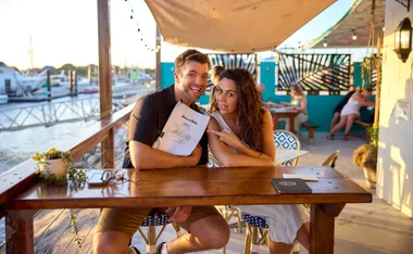 Tristan Gorey and Emily Weir film scenes of Home And Away in North Queensland.