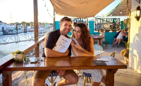 Tristan Gorey and Emily Weir film scenes of Home And Away in North Queensland.
