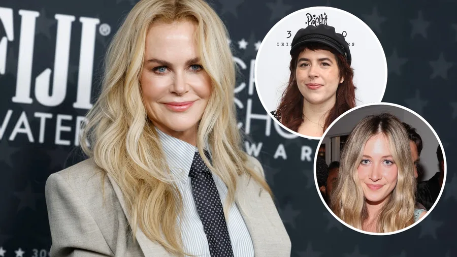 Nicole Kidman with daughters Bella Cruise and Sunday Rose.