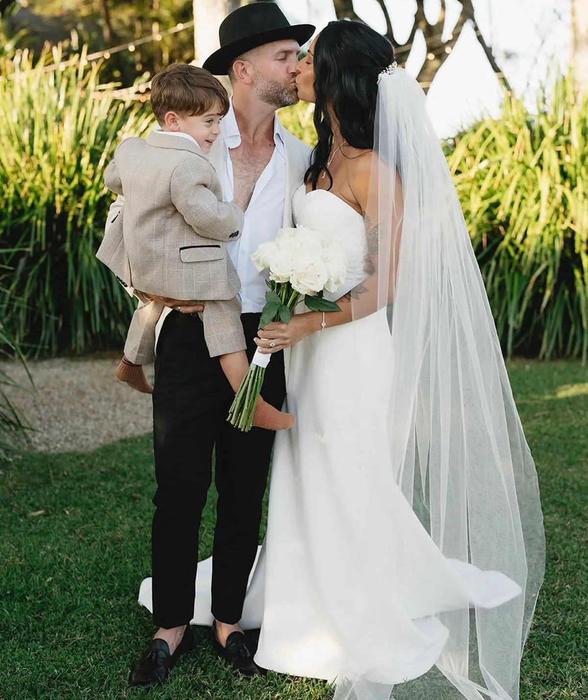 Sharm, Gray and I at our wedding in May 2023. (Image: Supplied)
