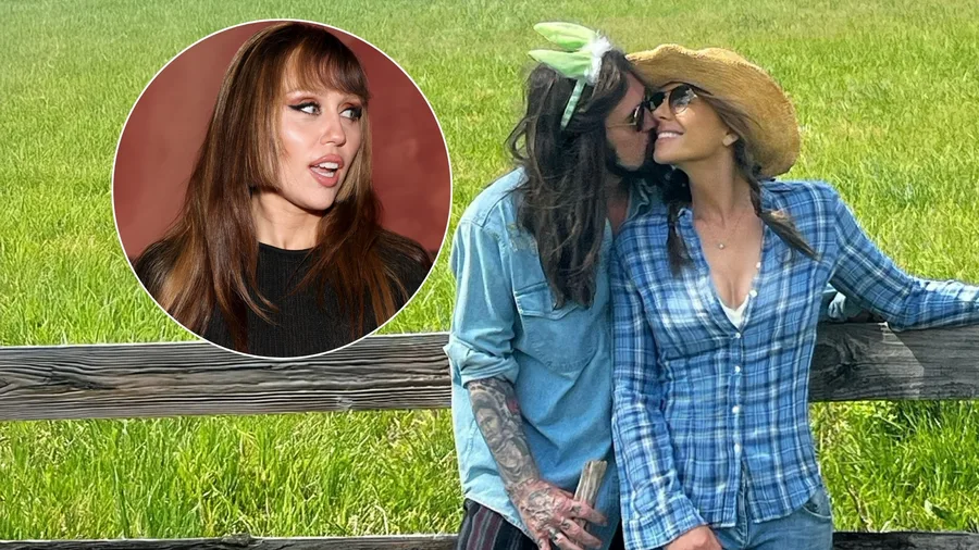 A couple nuzzle each other and there is an inset photo of a younger woman.