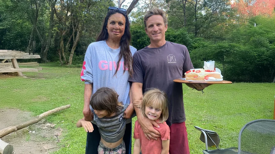 Turia Pitt and her family.