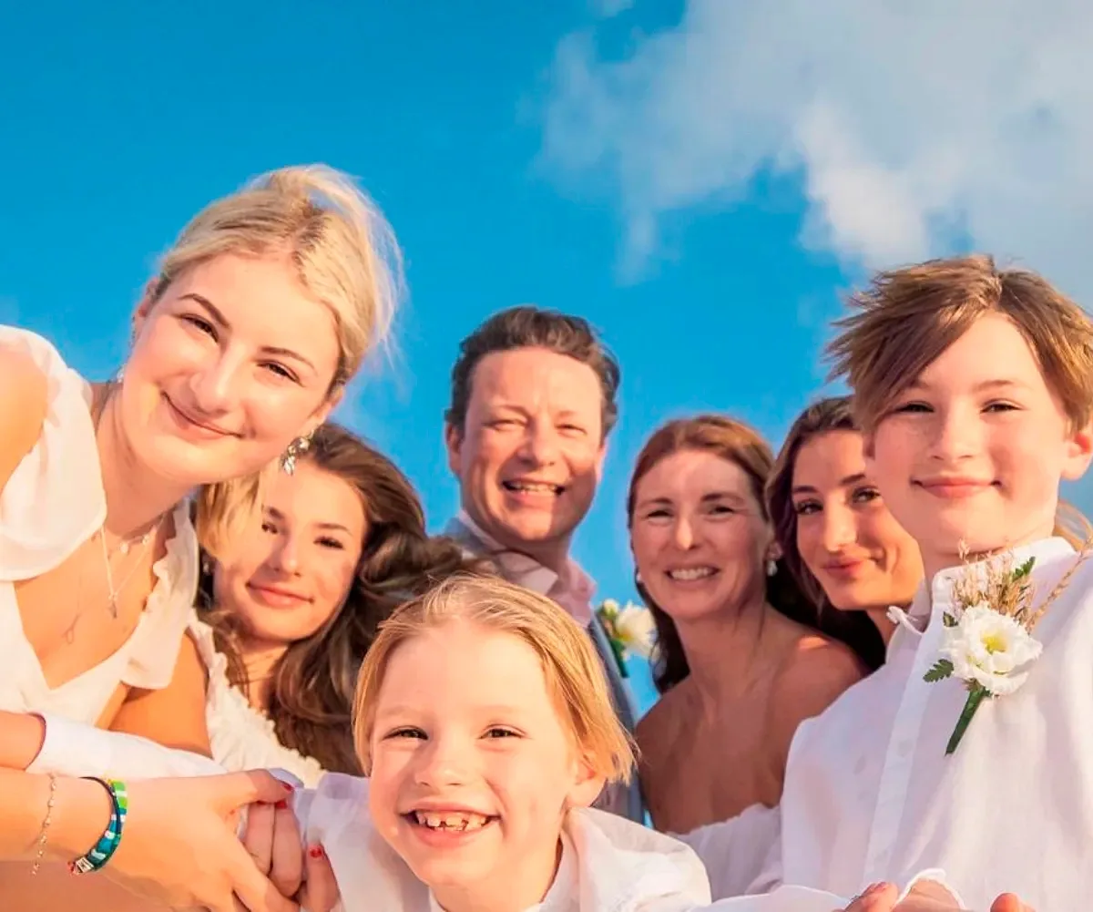 A selfie of a family.