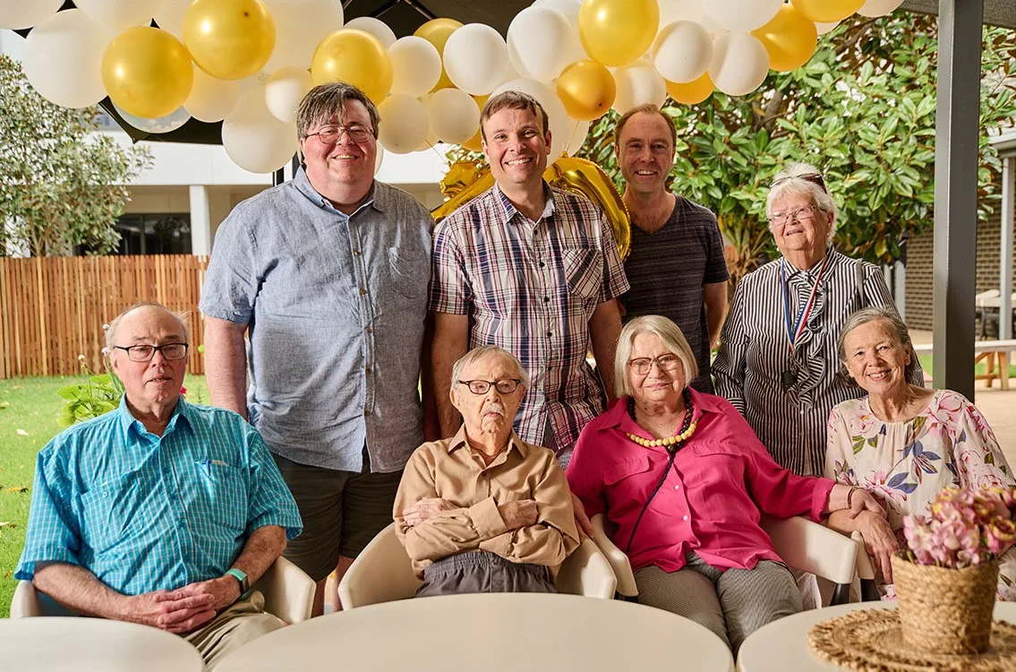 Ken Weeks celebrating his 110th birthday with family. (Image: Supplied)