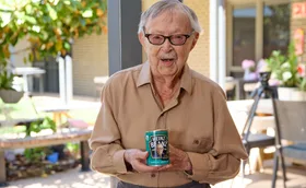 In celebration of the 110th birthday of Australia's oldest known living man, Heinz Australia has produced a personalised limited run of baked beans for Whiddon Grafton resident – and keen baked bean enthusiast – Kenneth Weeks. (Image: Supplied)