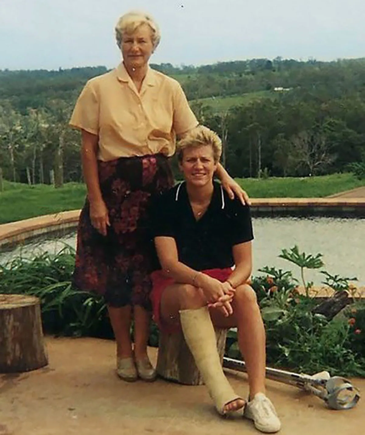 Mum and I after I broke my ankle at Officer Training at Duntroon. (Image: Supplied)