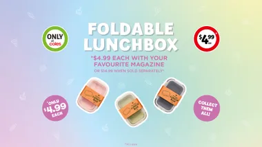 Foldable Silicon Lunch Box just $4.99 with your favourite magazine at Coles!