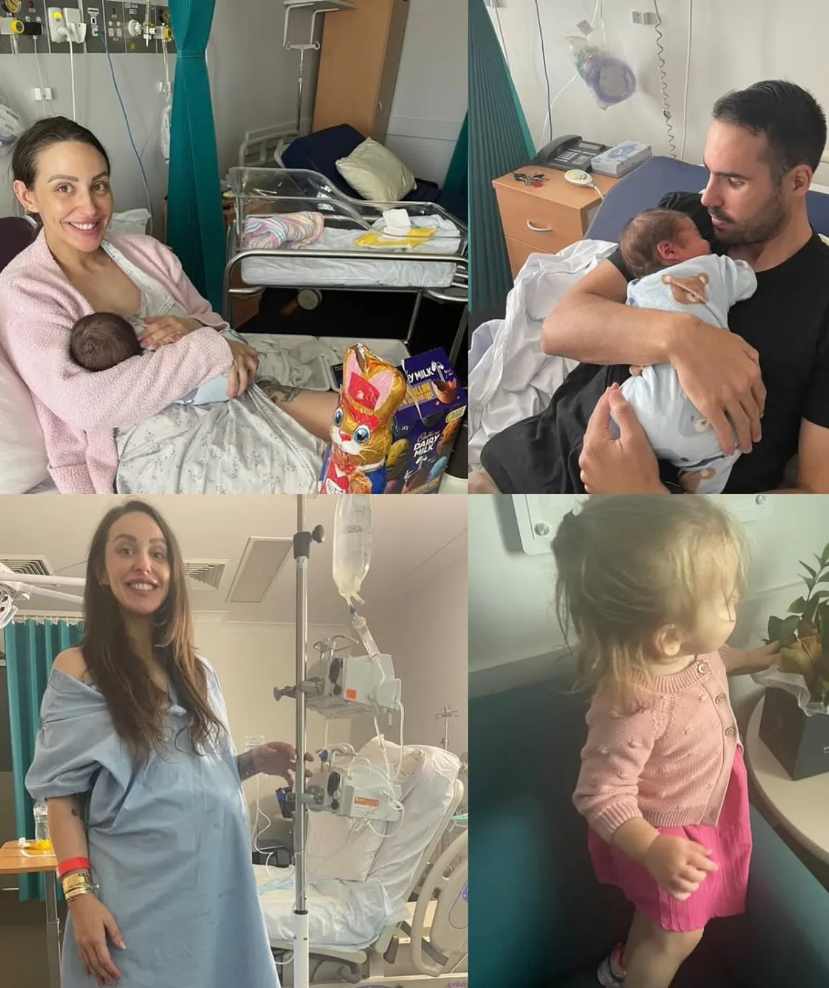 Lizzie and her family welcoming their second baby in hospital