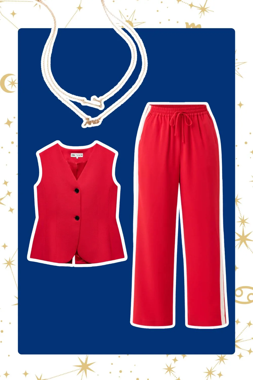 Red outfit for aries sign