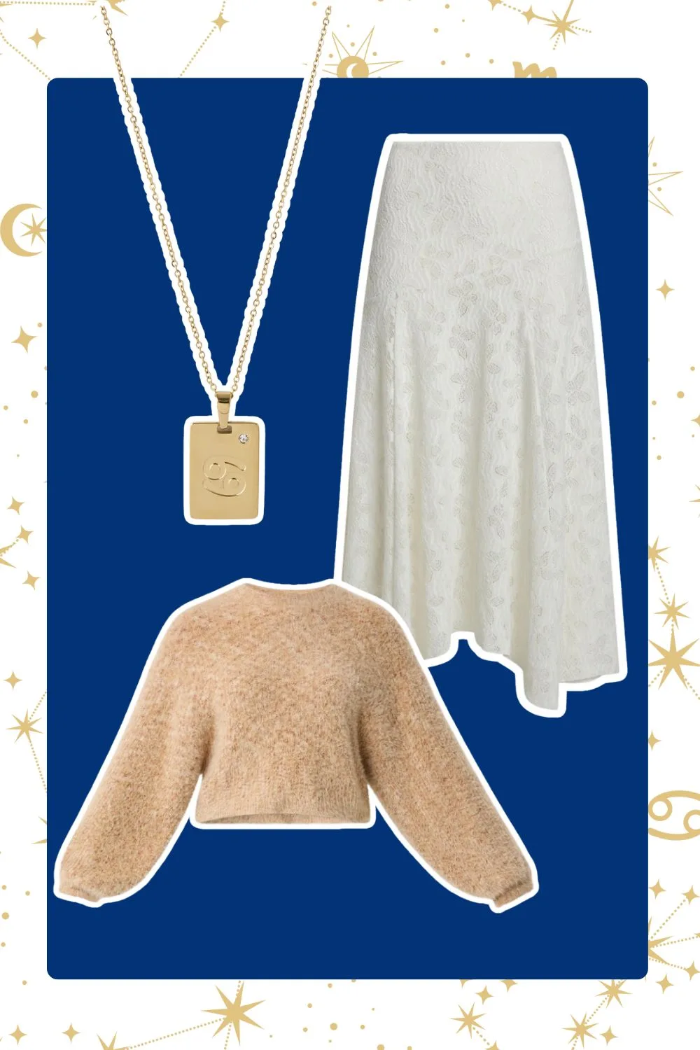 Cancer zodiac sign lace skirt