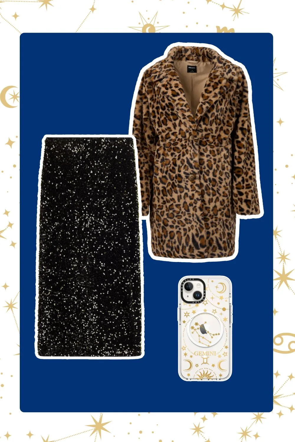 Gemini astro sign leopard jacket
