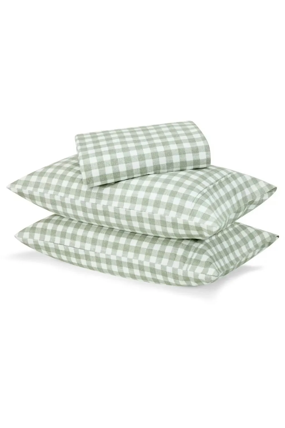 KMART Gingham Flannelette Cotton Sheet Set - Queen 