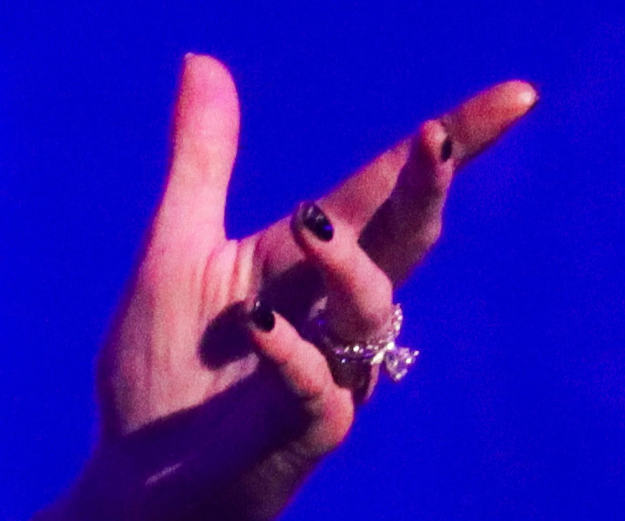 Banded together: Delta's engagement ring is thought to have cost around $123,000 and her matching wedding band looks equally flashy! (Image: Mediamode)