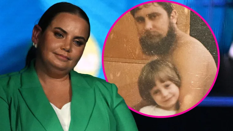 Jelena Dokic with inset of her as a child with her father