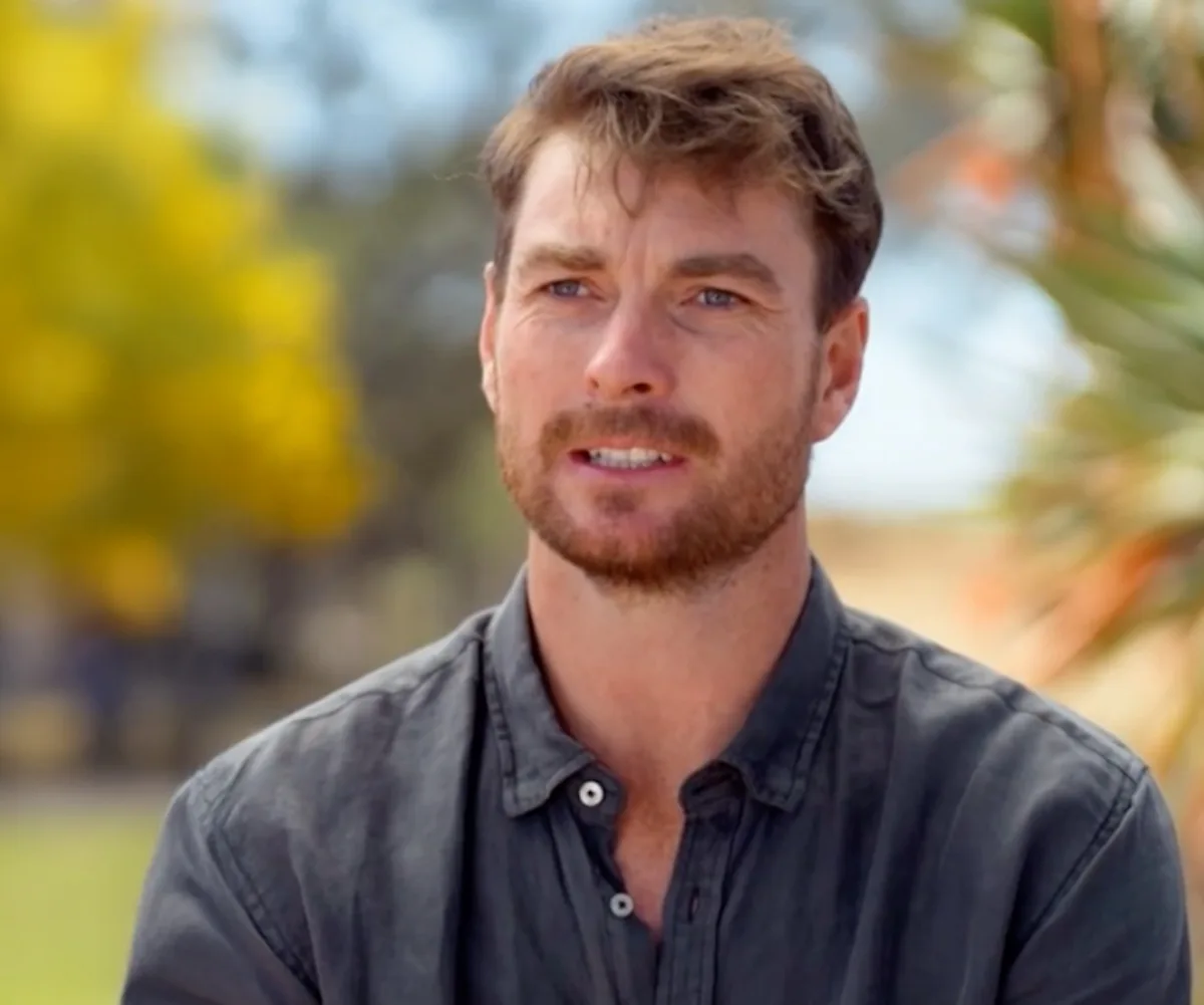 Farmer Thomas looks confused in a still from Farmer Wants A Wife