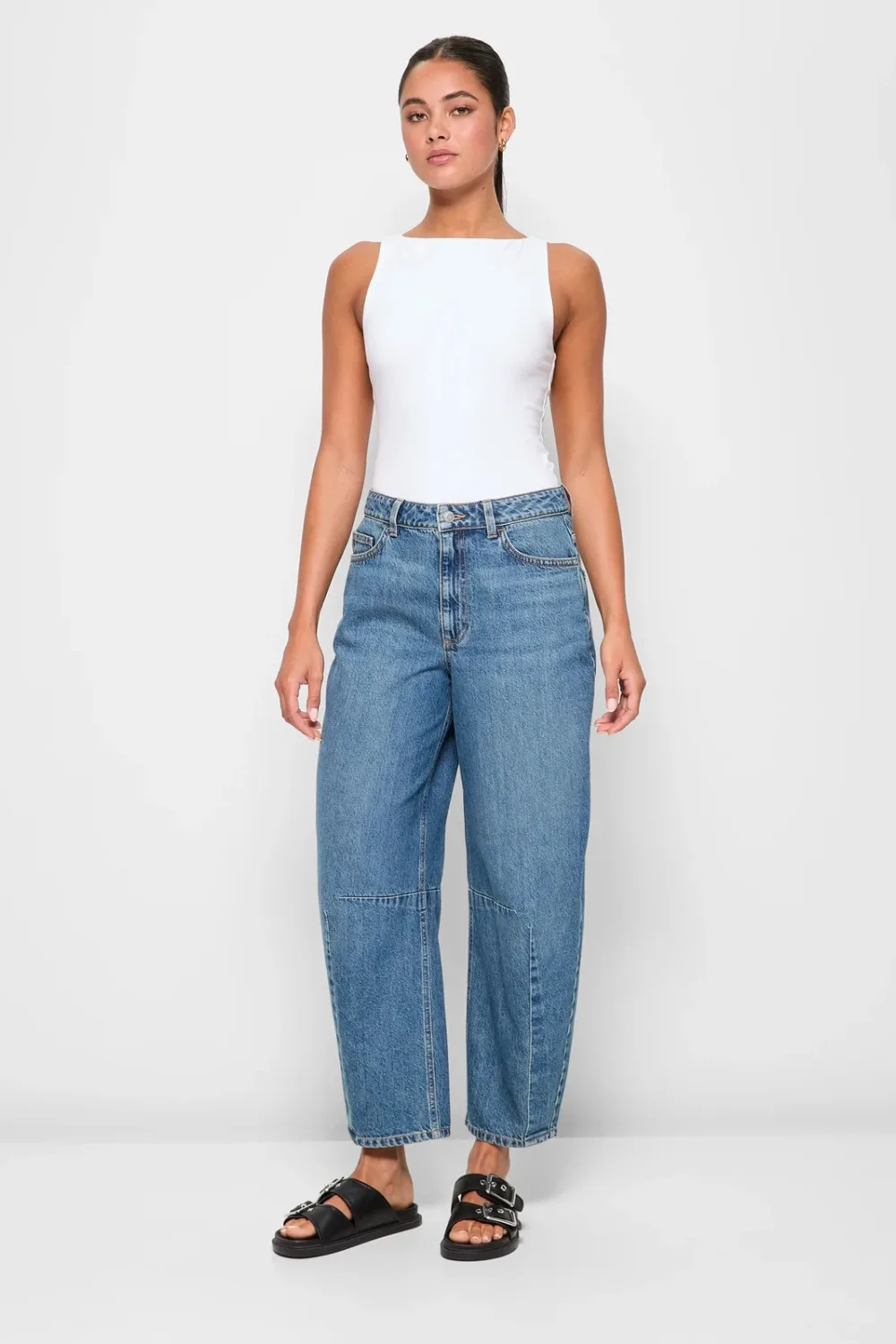 Target barrel leg jeans winter fashion