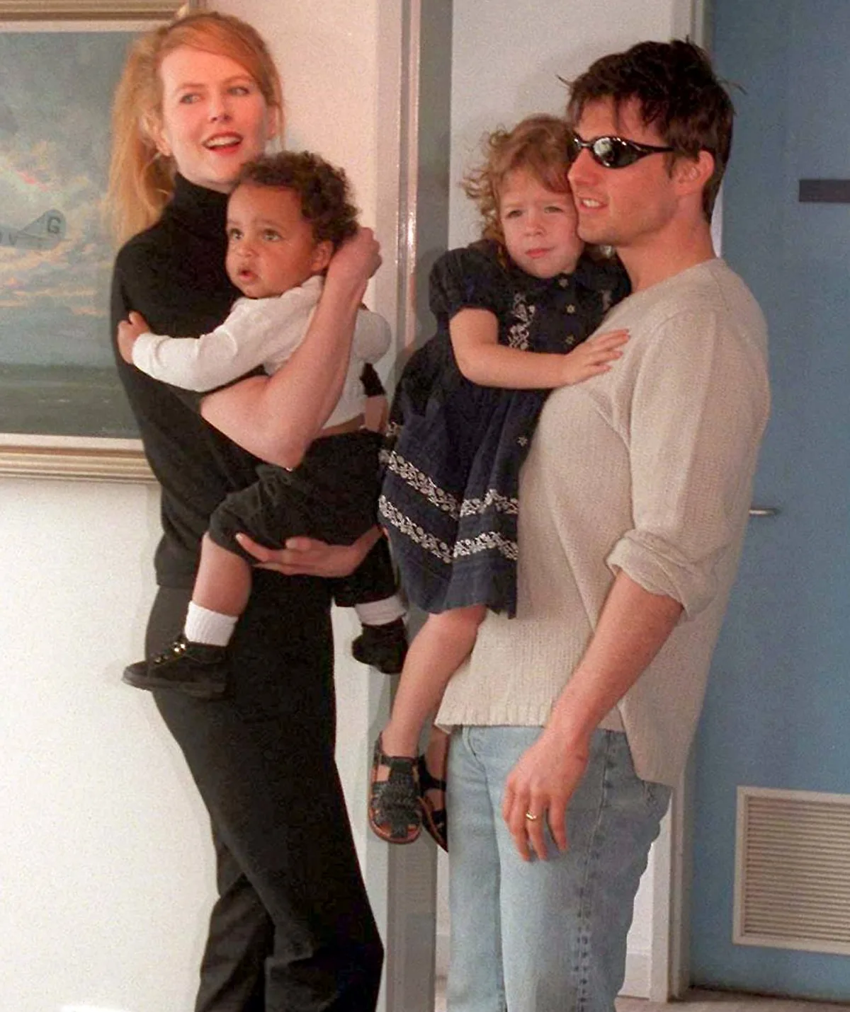 Nicole Kidman and Tom Cruise with their kids Connor and Bella.