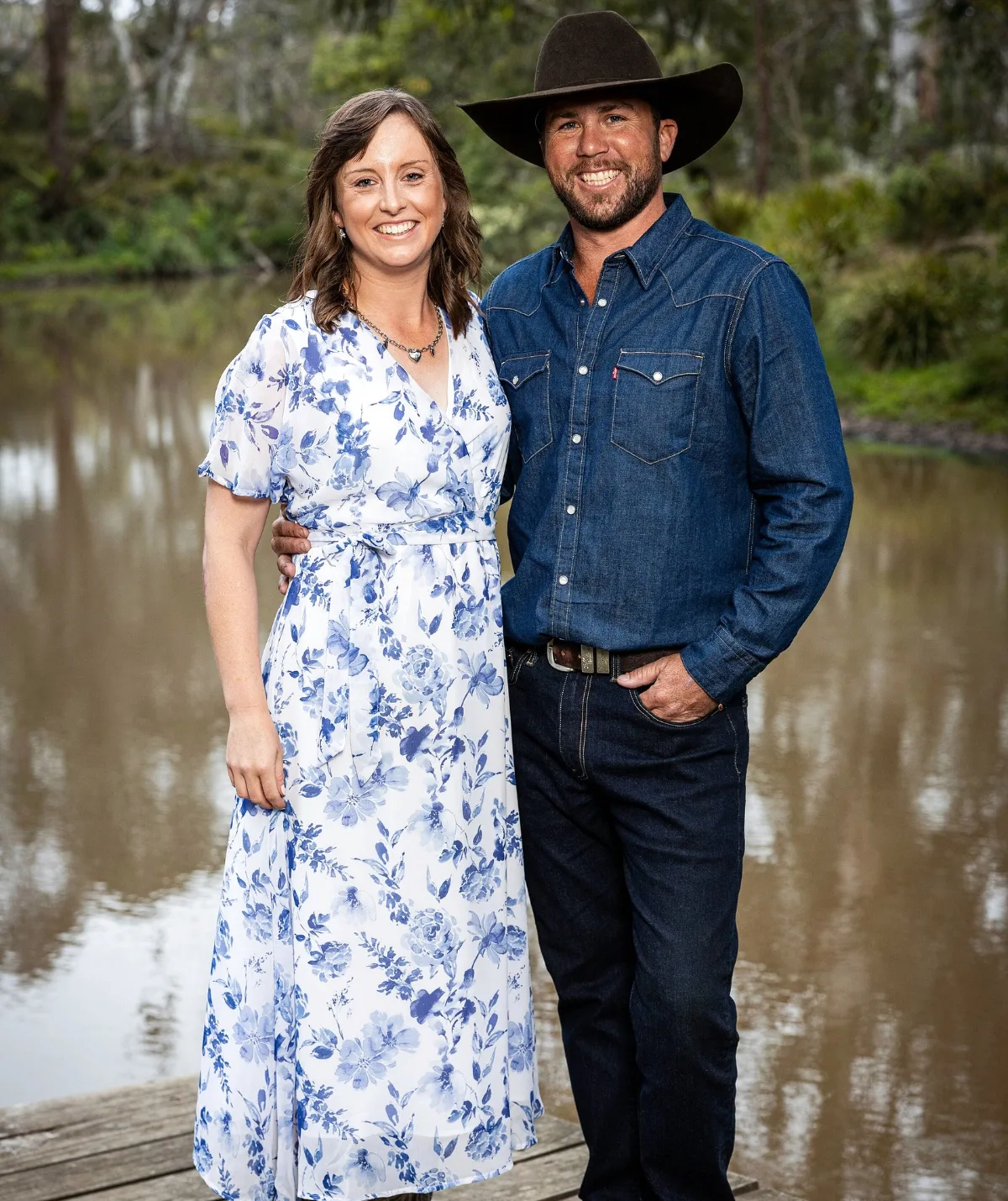 Ellen Dunger poses with Farmer Todd in a promotional still for Farmer Wants A Wife 2024.