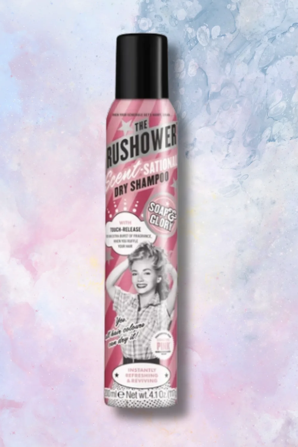 Soap & Glory The Rushower Scent-Sational Shampoo on marble background