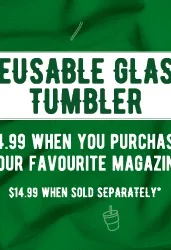 Reusable Glass Tumbler for $4.99 with your favourite magazine at Woolworths!