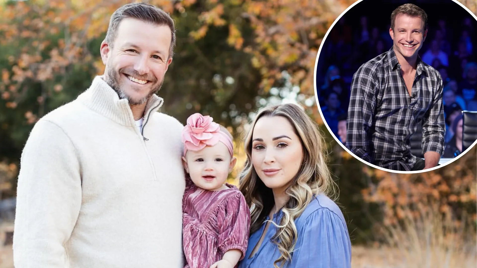 Luke Jacobz with wife Raychel and daughter Maisie.