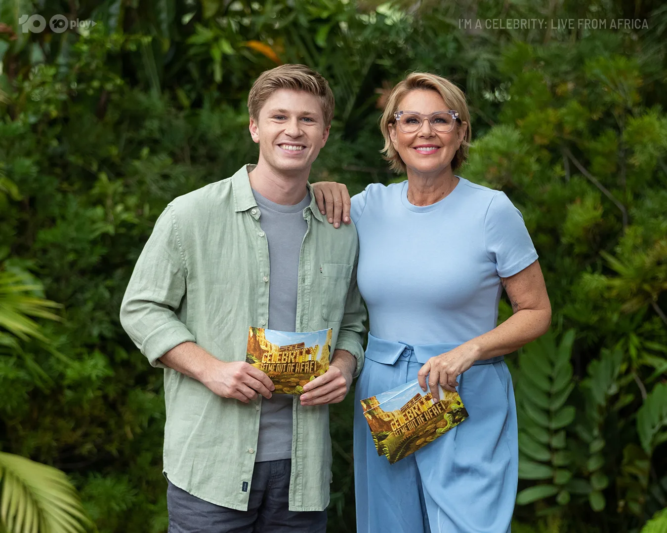 Julia Morris and Robert Irwin on set for I'm A Celebrity Get Me Out Of Here!
