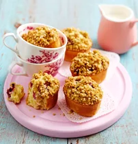 Dairy free raspberry crumble friands