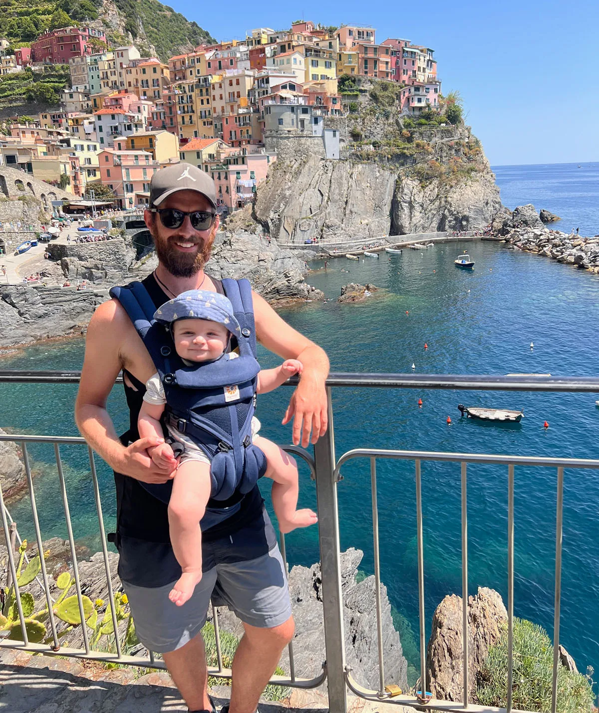 Will and Atlas in Cinque Terre, Italy. (Image: Supplied)