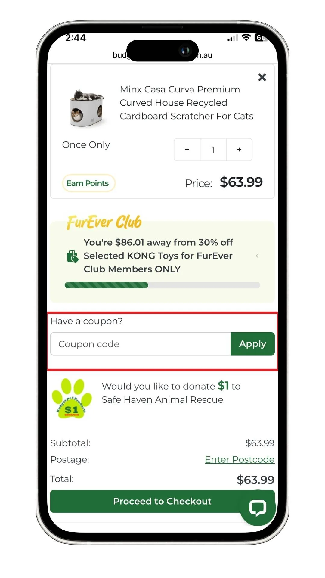 How to apply a budget pet products discount code at checkout