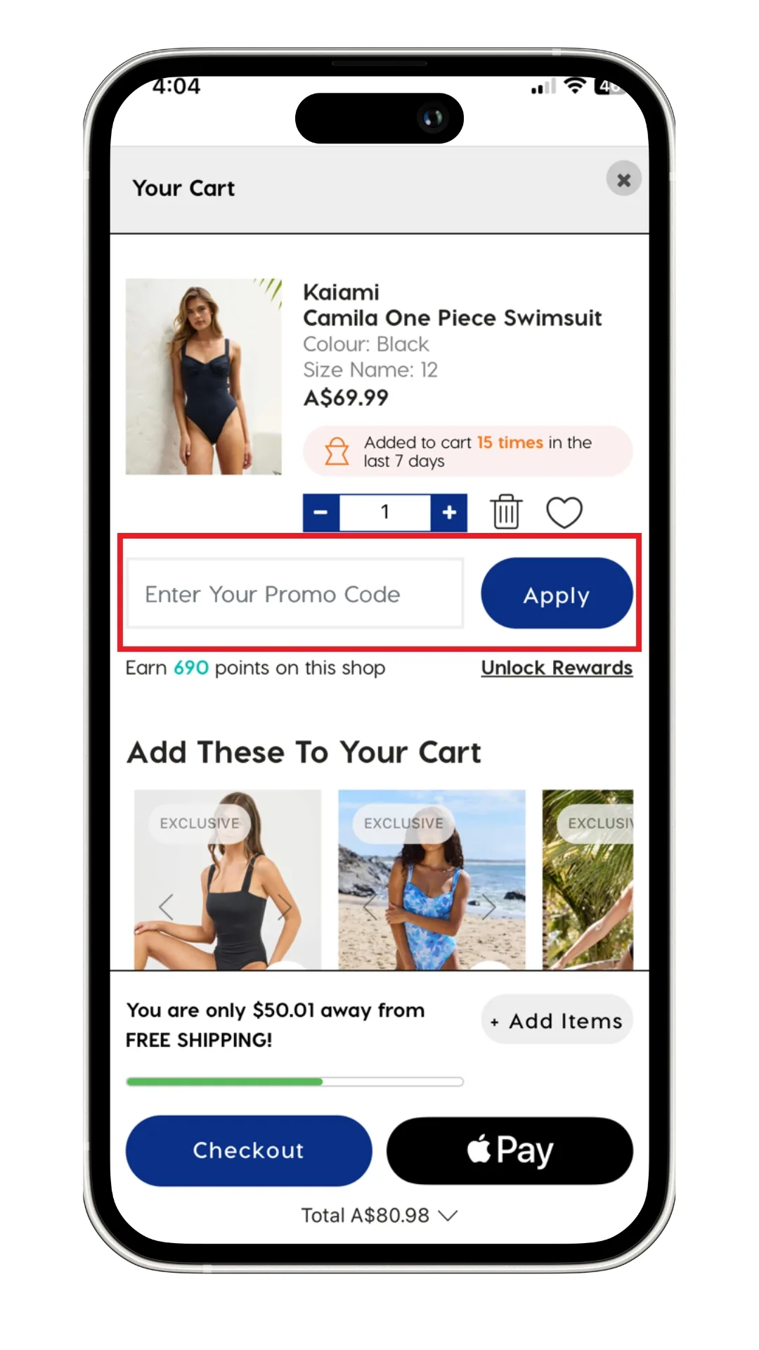 How to apply a City Beach discount code at checkout.