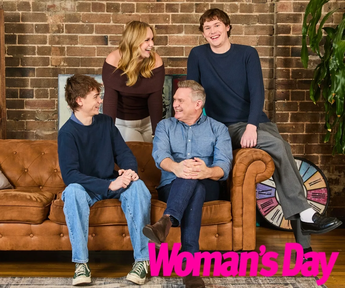 Michael Usher and his three kids.