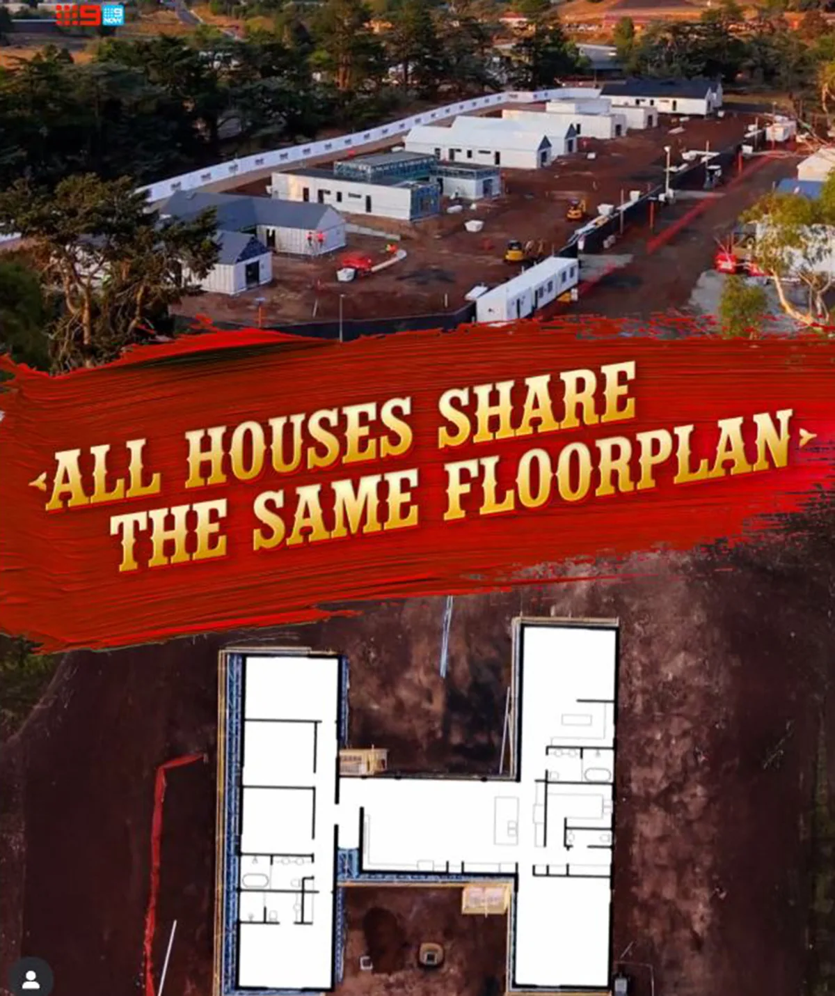 The floor plan of the houses is pictured down the bottom and  an image of one of the sites is above.