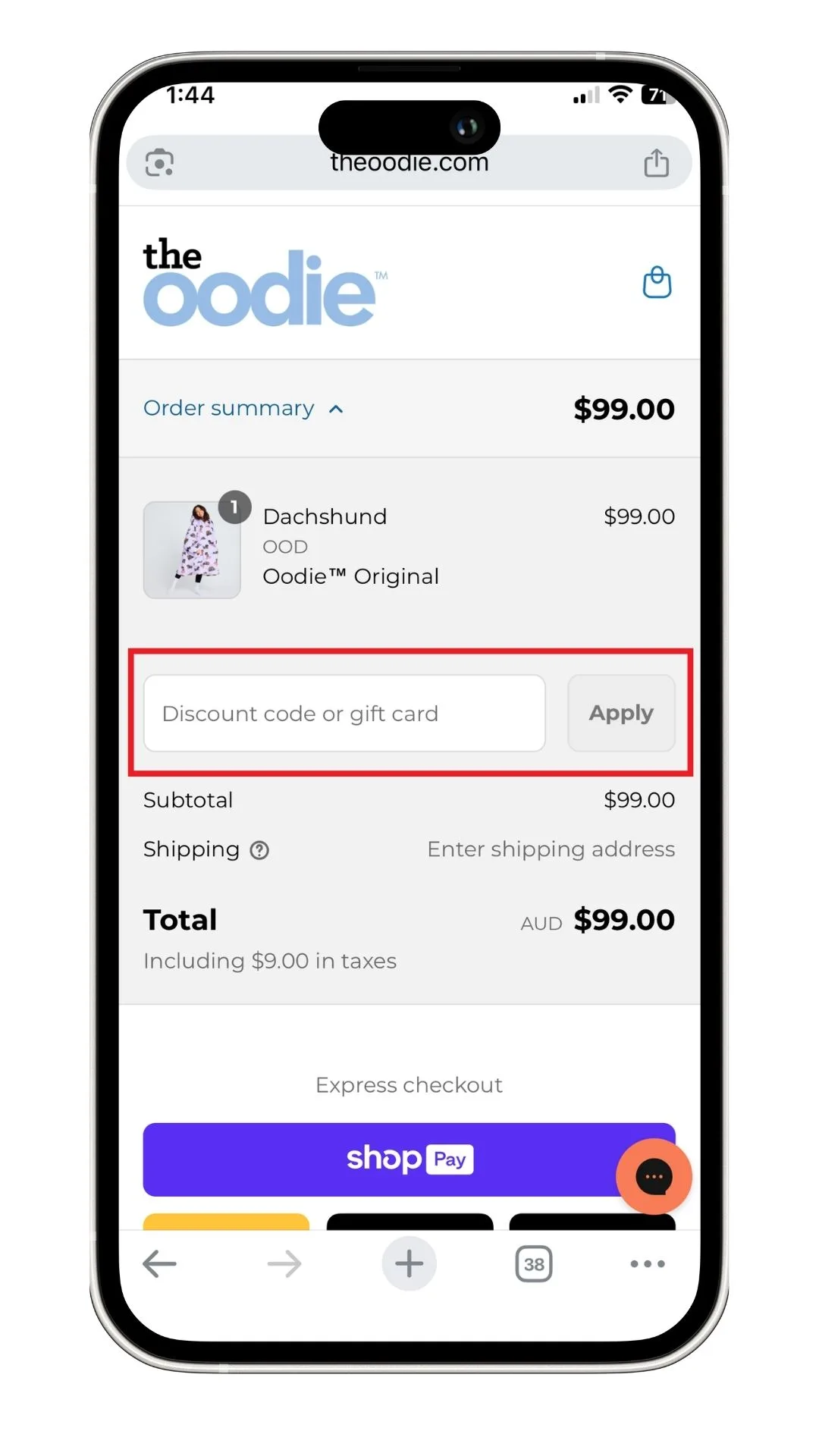 How to apply your oodie discount code at checkout