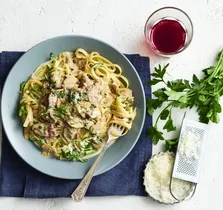 Pepper steak and mushroom pasta