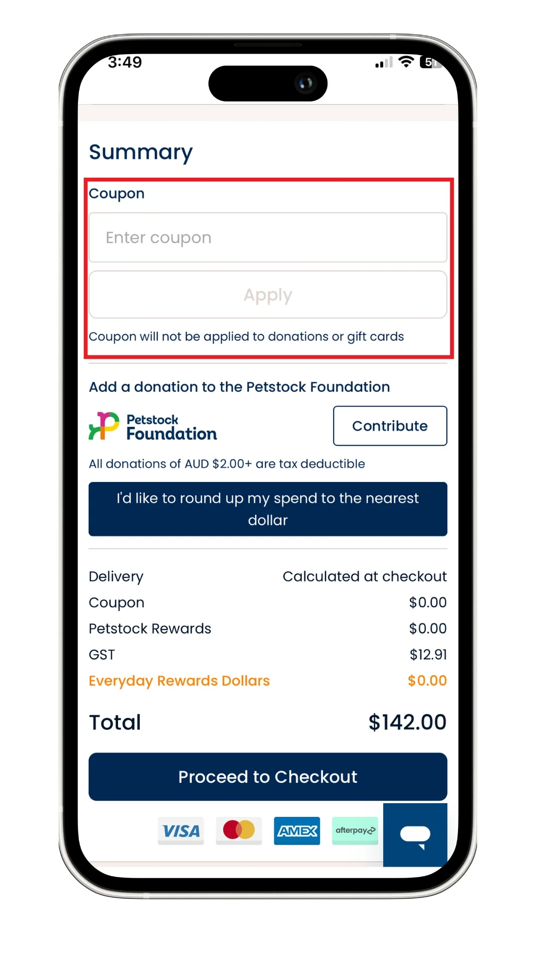 How to apply a Petstock coupon at checkout