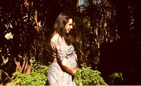 Lorena Otes around 30 weeks pregnant. (Image: Supplied)
