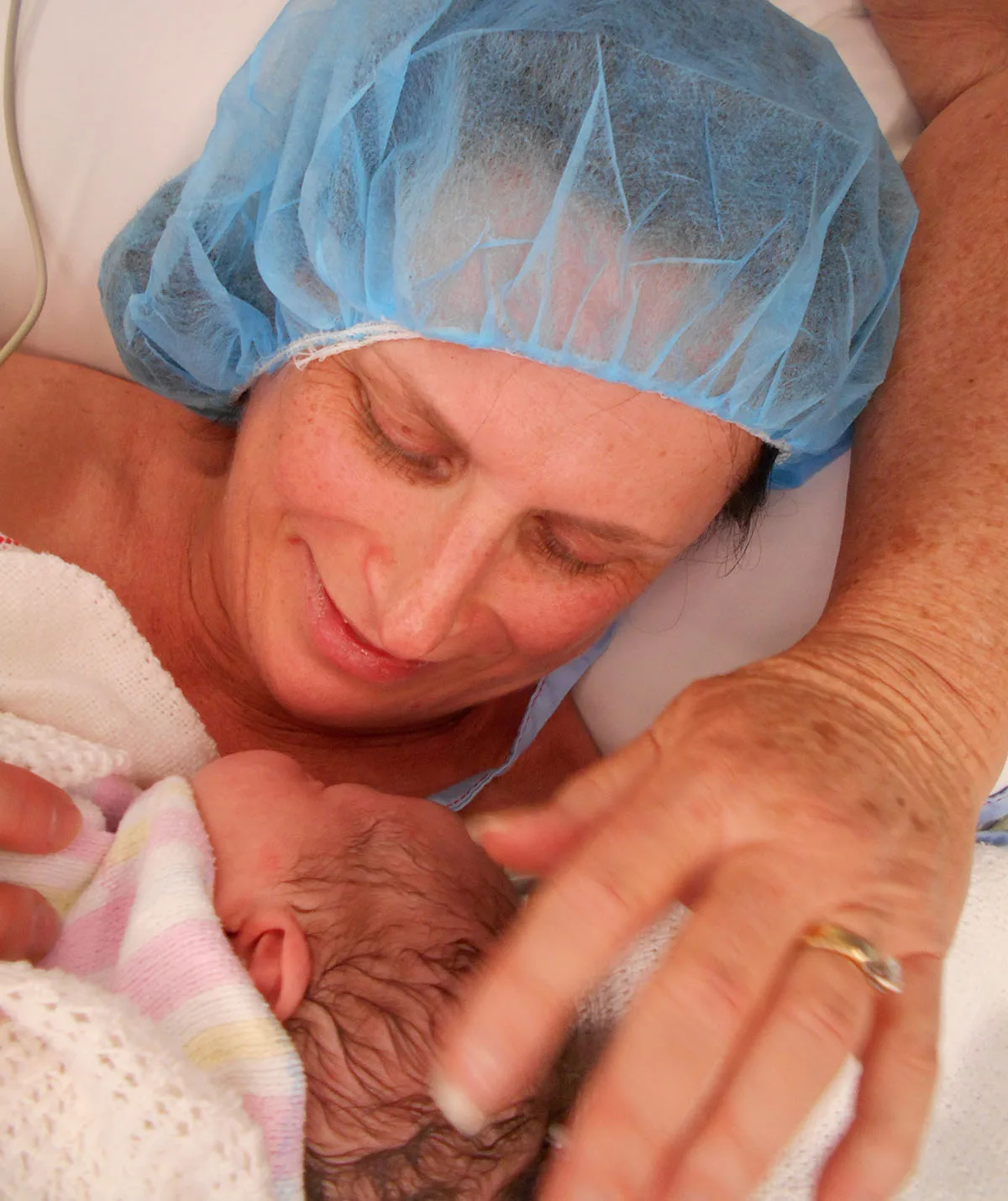 Me and newborn Bonnie. (Image: Supplied)
