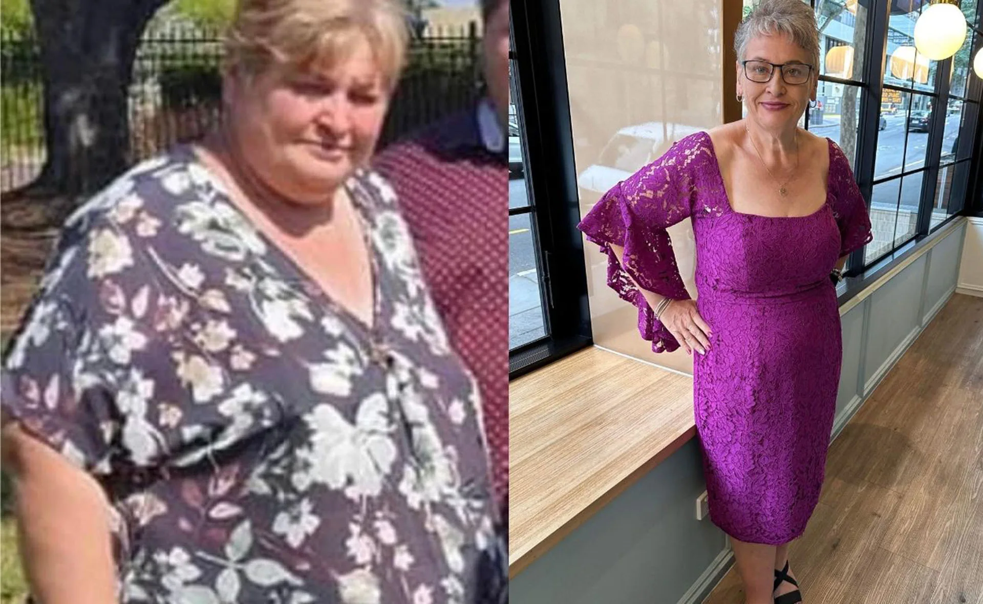 Kirsty Wardle - before and after she started The Lady Shakes. (Image: Supplied)