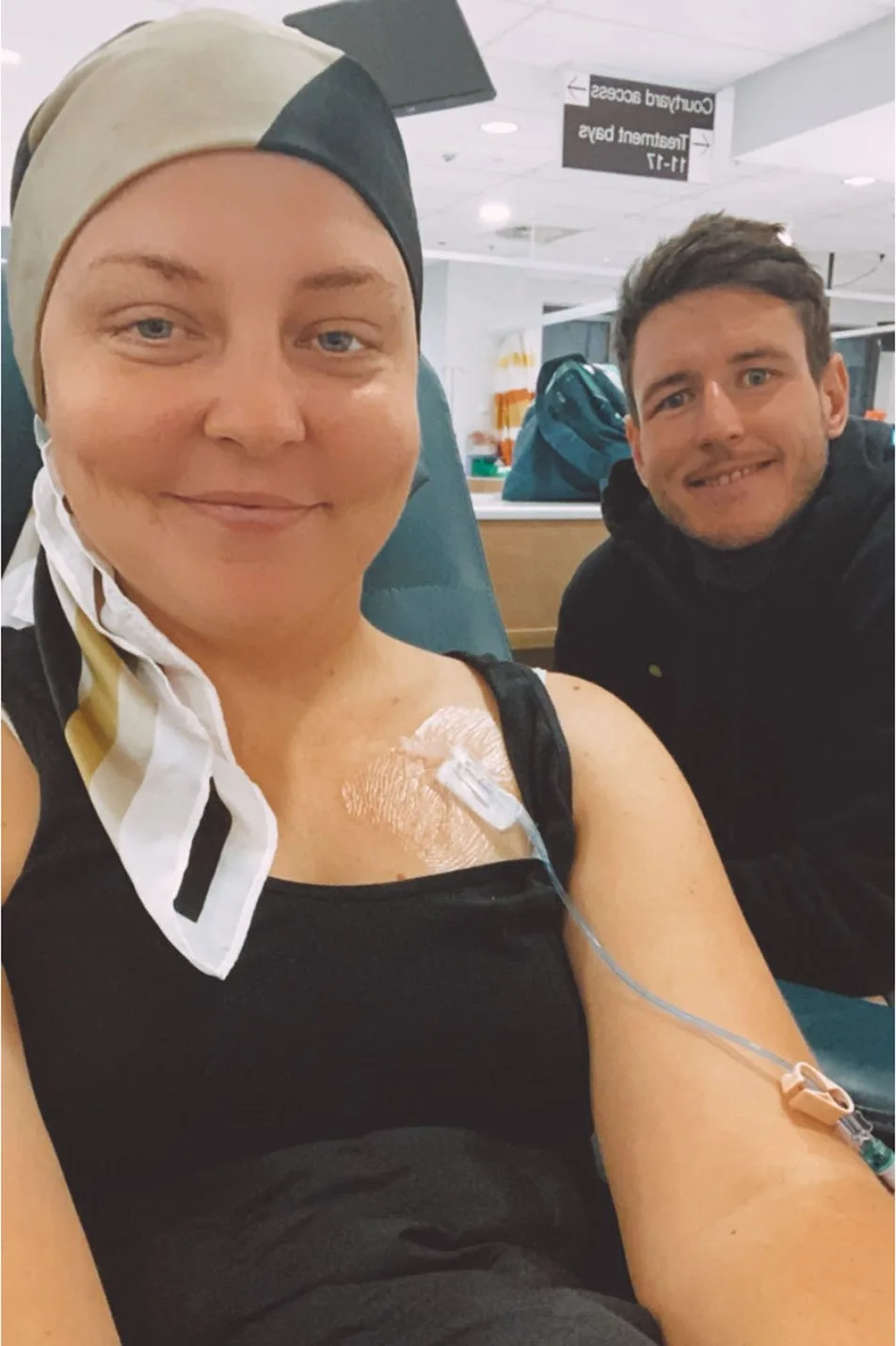 Ryan (right) was Alexandra's (left) companion all through her chemotherapy