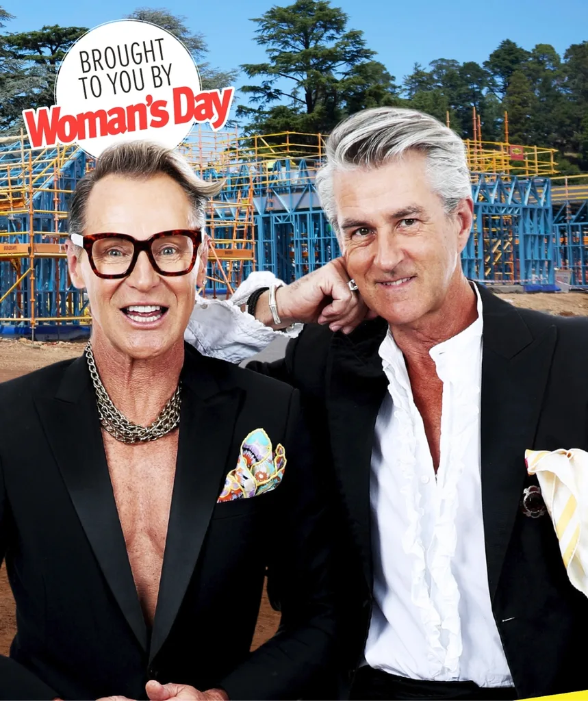 Mitch and Mark pose in suits