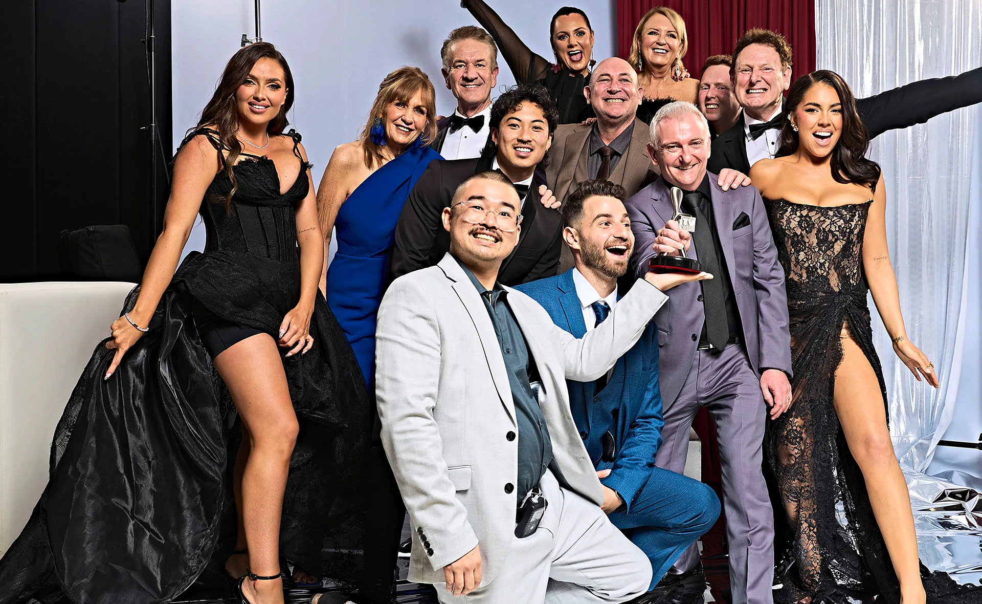 Travel Guides producers and cast at the 2025 Logie Awards.