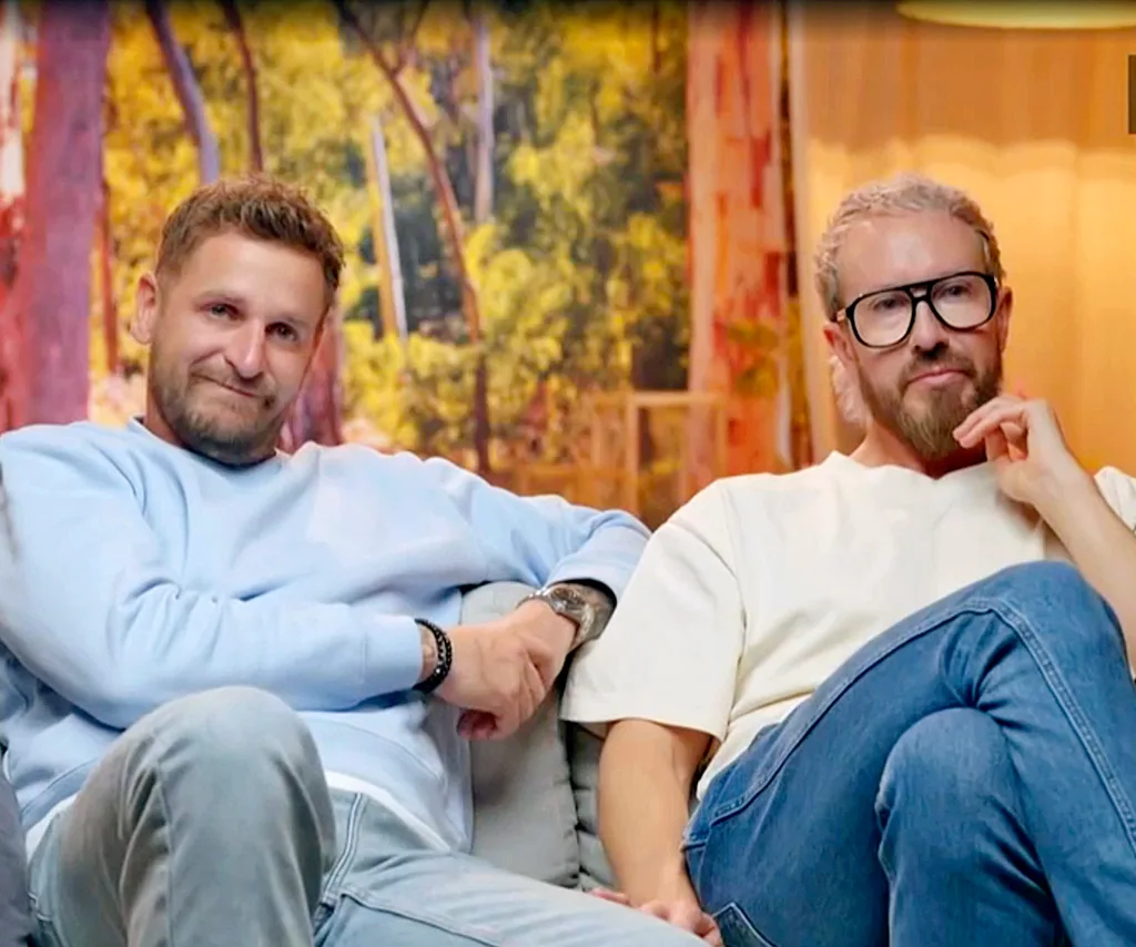 Robby and Mat in a confessional filming for season 21 of The Block.