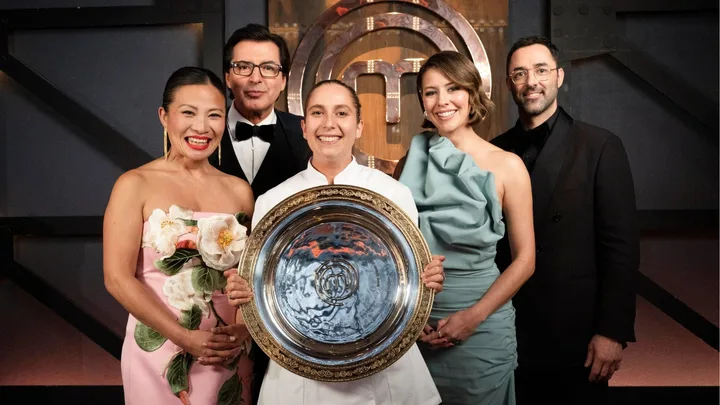 MASTERCHEF JUDGES WITH WINNER LAURA SHARRAD