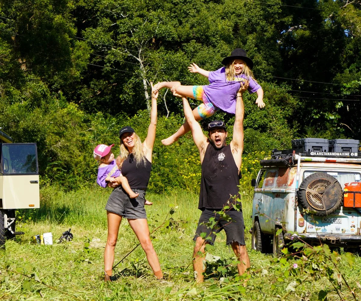 The Block stars Karstan and Maxine have sold up everything to buy a $1.2 million block of land in the Byron Hinterland. (Image: @karstanandmaxine)