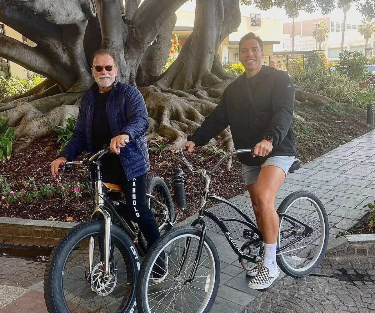 Arnold Schwarzenegger and his son  Joseph Baena