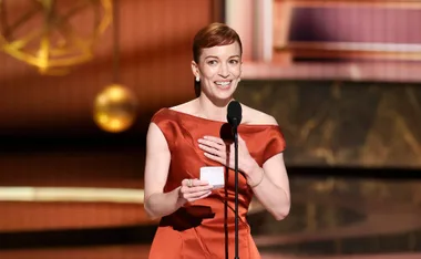 Brit lower accepts the outstanding lead actress award Emmys 2025